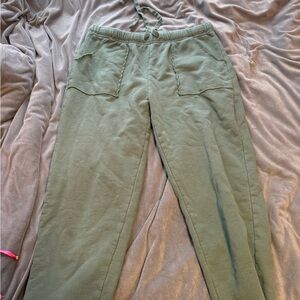 mono b army green lounge sweat pants size large